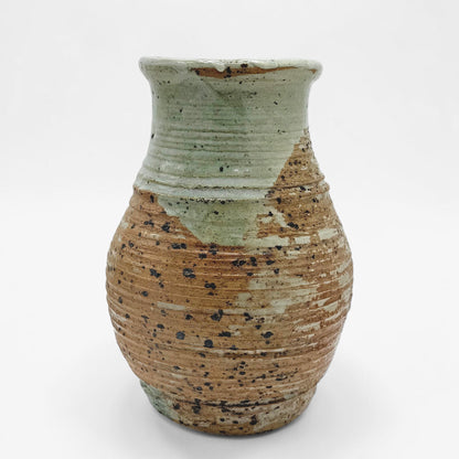Vintage Ribbed Stoneware Vase