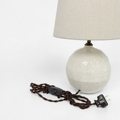 Petite White Crackle Glazed Table Lamp