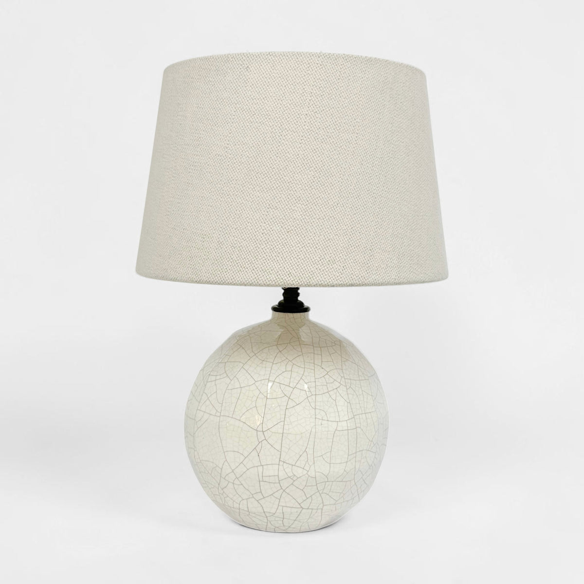 Petite White Crackle Glazed Table Lamp