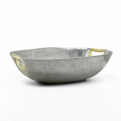 Large Aluminum and Brass Bowl