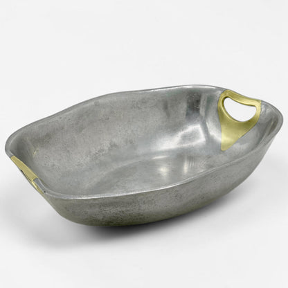 Large Aluminum and Brass Bowl