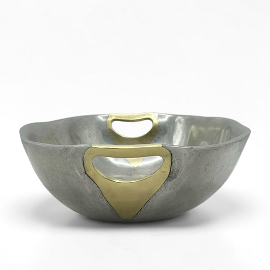 Large Aluminum and Brass Bowl