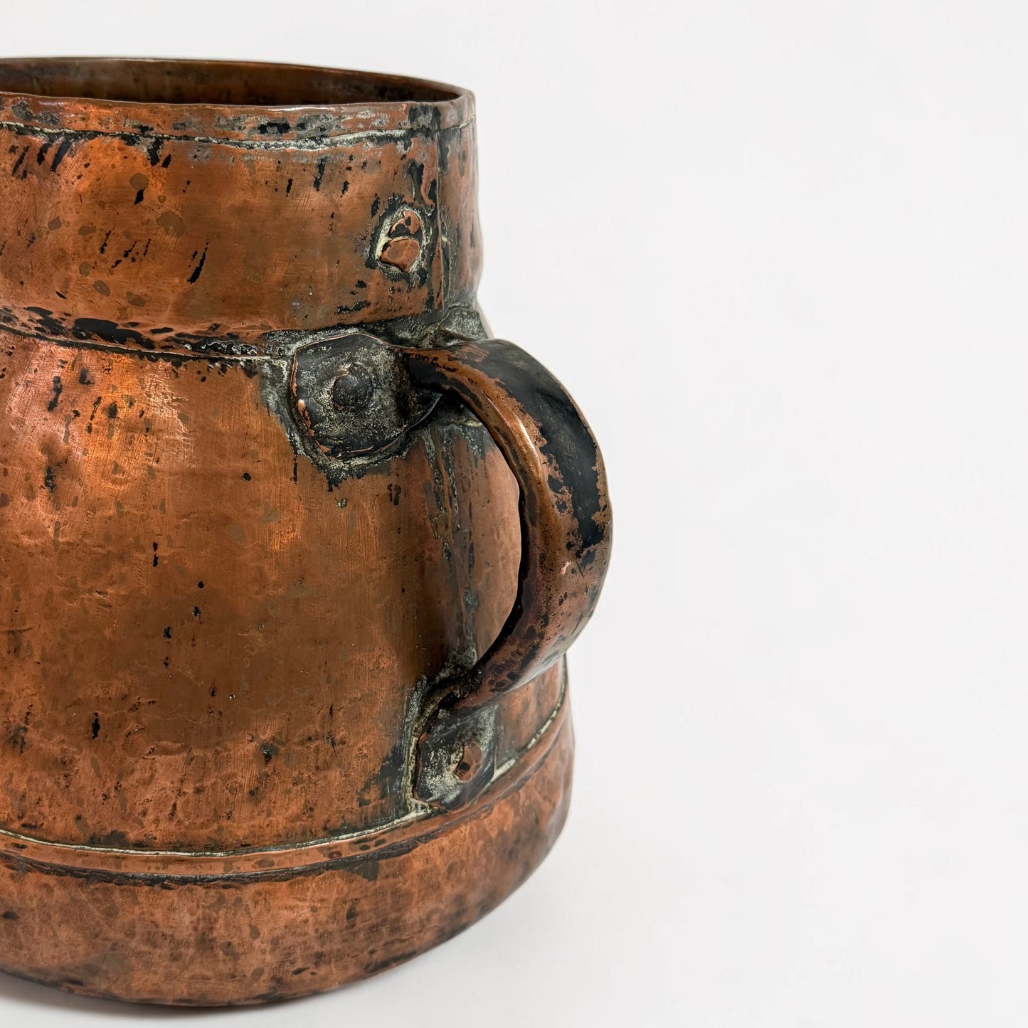Antique French Copper Pot with Side Handles