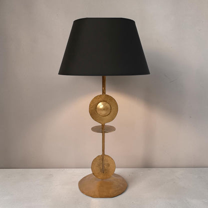 Pair of Sculptural Gilt Iron Table Lamps