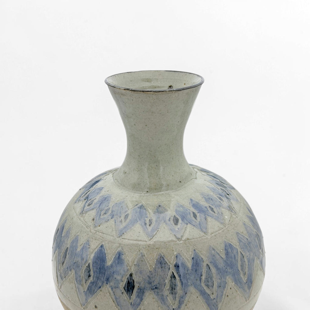 Vintage Blue and Gray Ceramic Vase