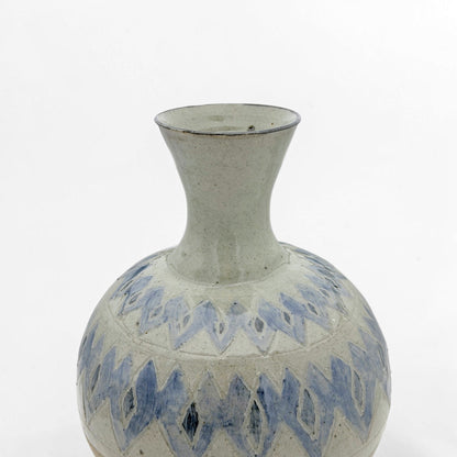 Vintage Blue and Gray Ceramic Vase