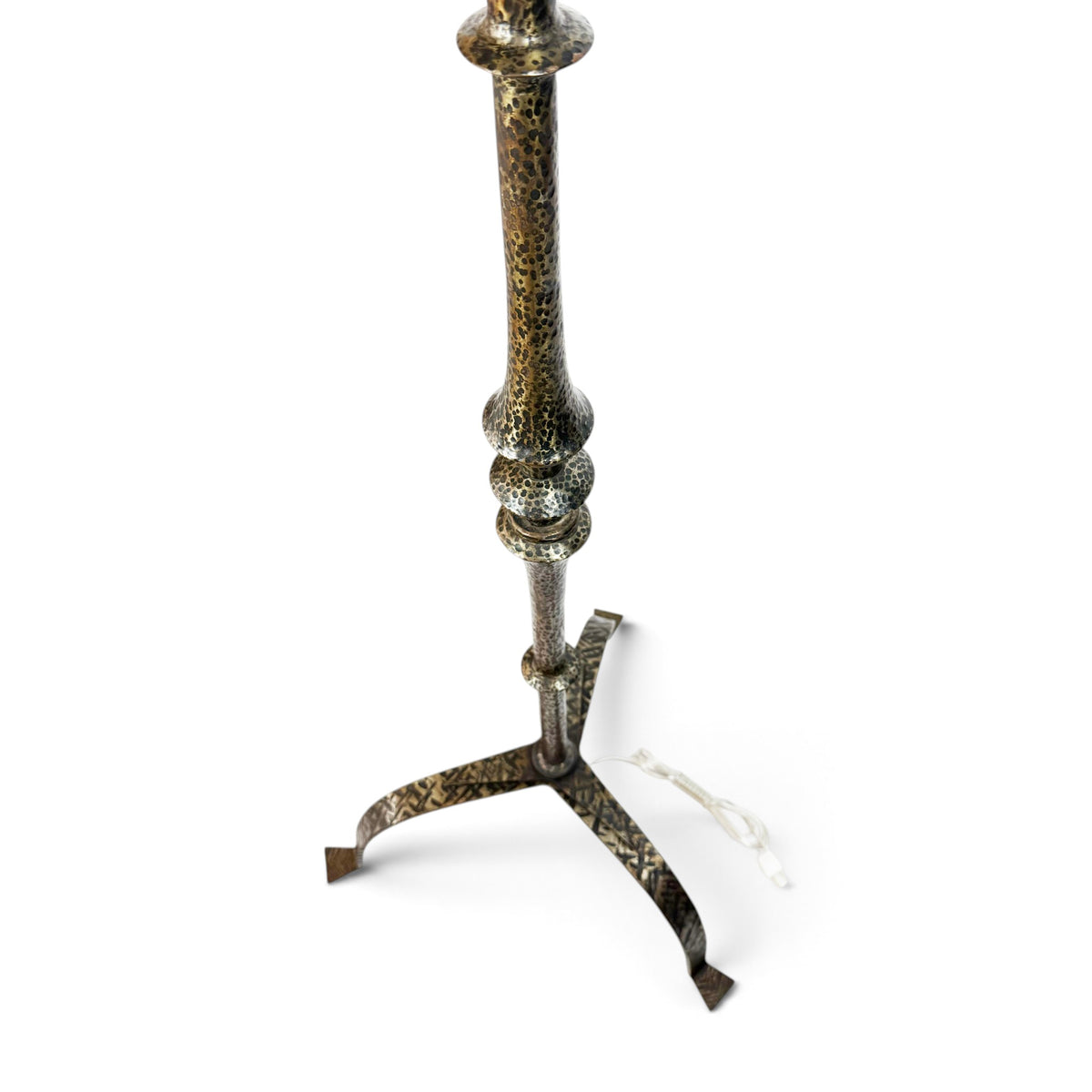 Spanish Textured Steel Standing Lamp, 1960s