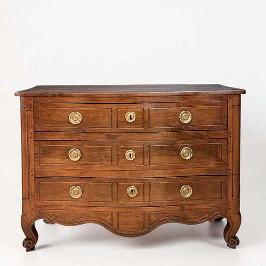 French Walnut Three drawer Commode