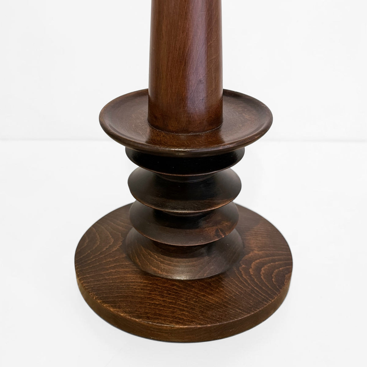 Vintage French Turned Wood Table Lamp