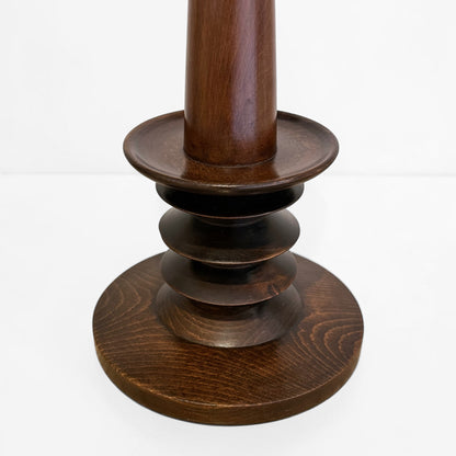 Vintage French Turned Wood Table Lamp