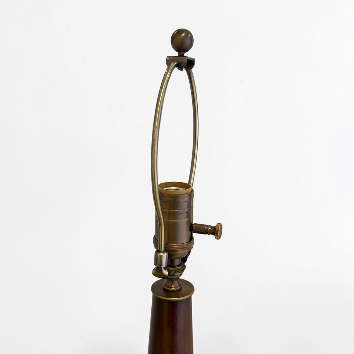 Vintage French Turned Wood Table Lamp