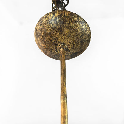 Mid Century Gilt Iron Foliate Chandelier