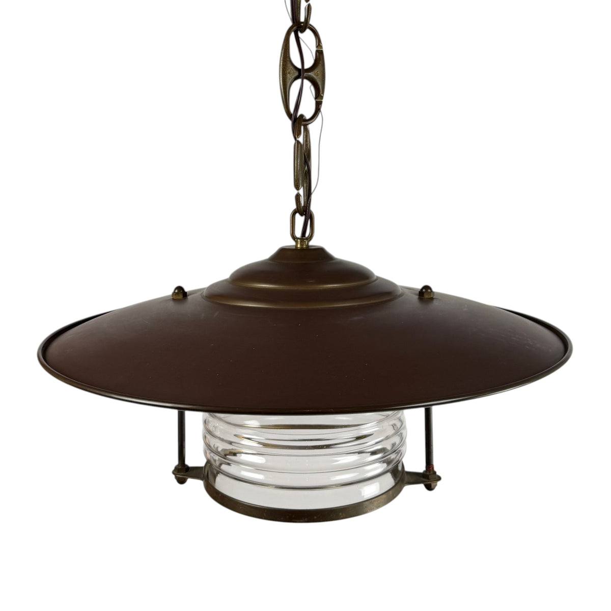Metal and Glass Lantern, Italy circa 1980