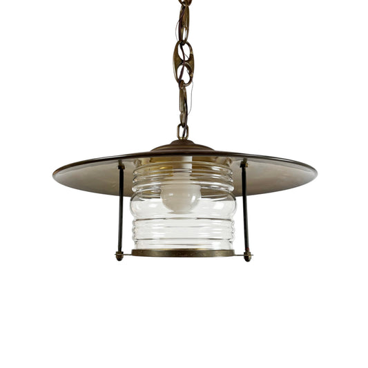 Metal and Glass Lantern, Italy circa 1980