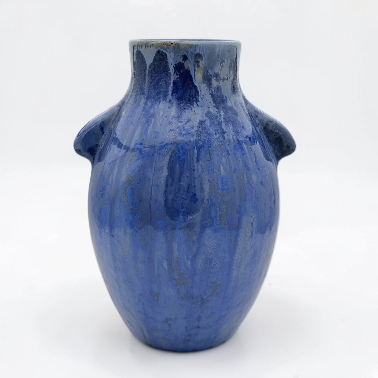 Blue Crystalline Glazed Vase by Pierrefonds