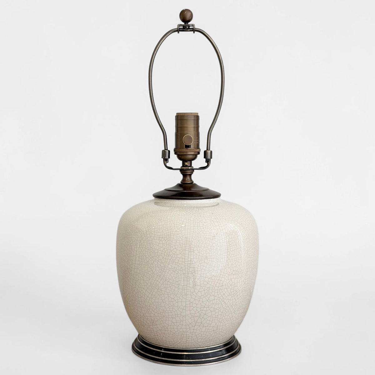 French White Crackle Glazed Table Lamp
