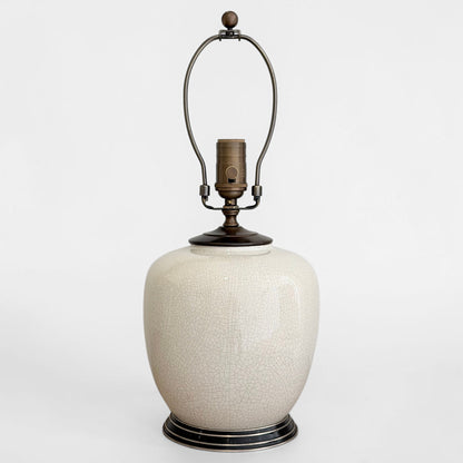 French White Crackle Glazed Table Lamp
