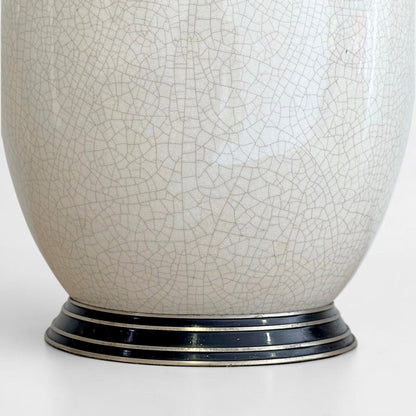 French White Crackle Glazed Table Lamp