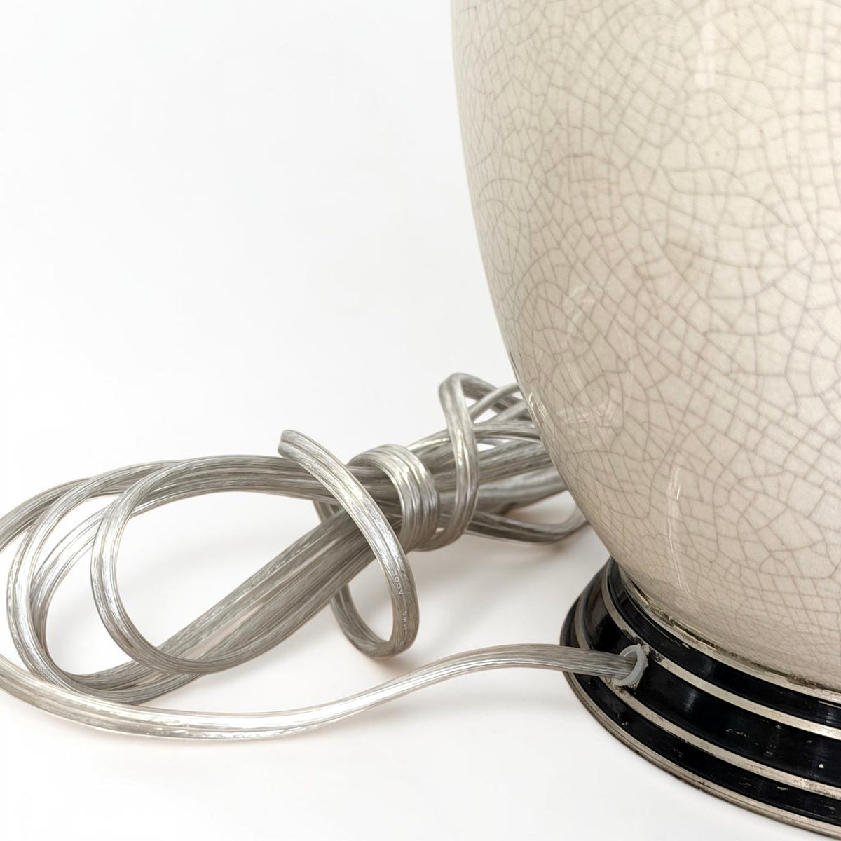 French White Crackle Glazed Table Lamp