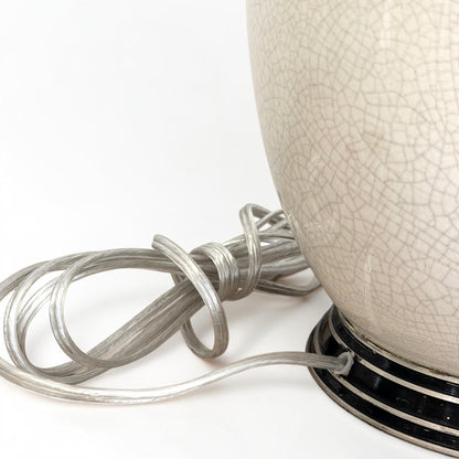French White Crackle Glazed Table Lamp