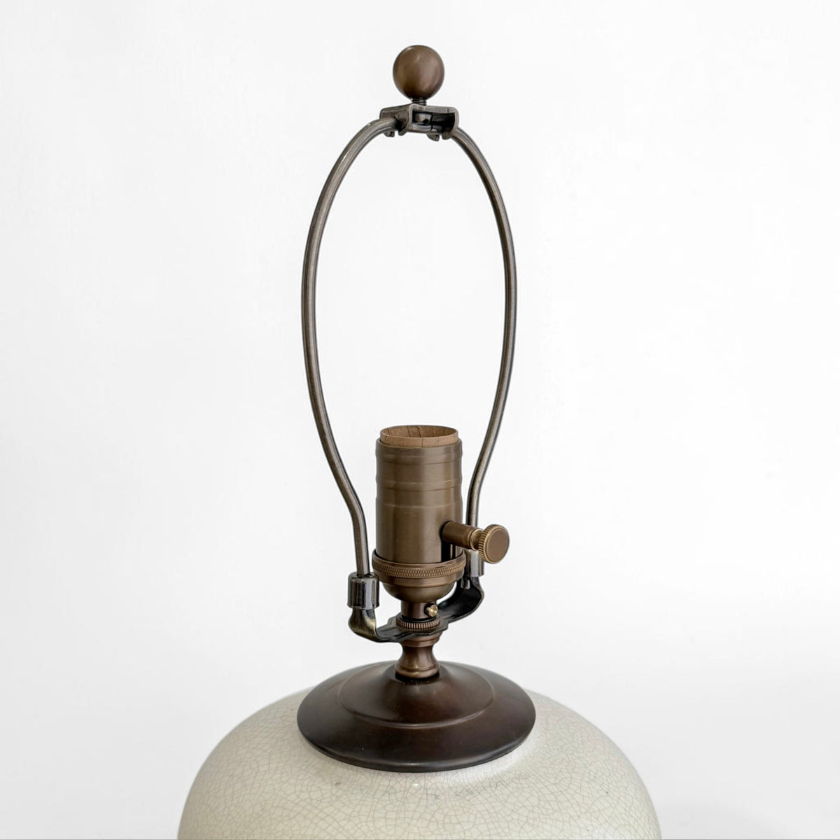 French White Crackle Glazed Table Lamp