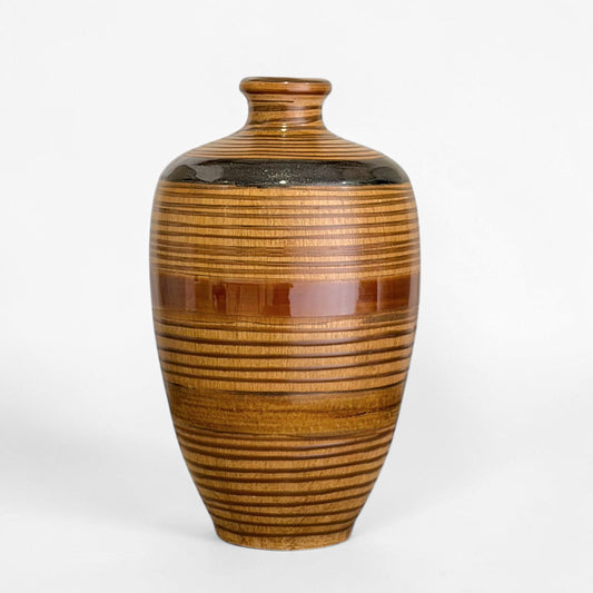 Handmade Brown Glazed Stoneware Vase