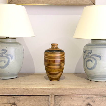 Handmade Brown Glazed Stoneware Vase