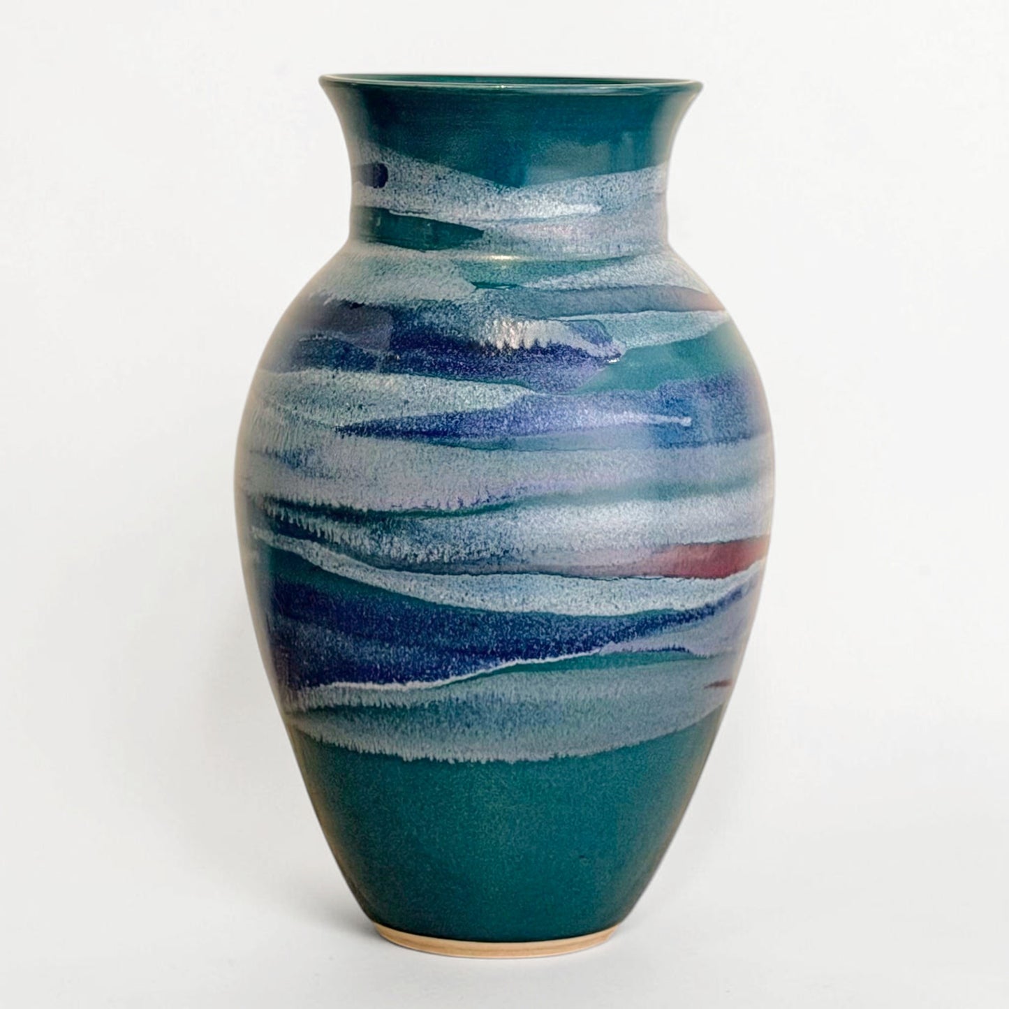 Handmade Teal Stoneware Vase