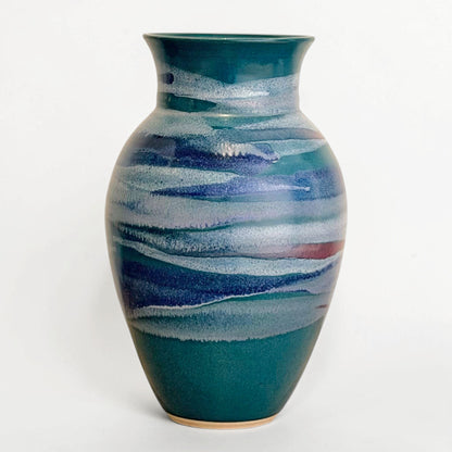 Handmade Teal Stoneware Vase