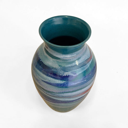 Handmade Teal Stoneware Vase