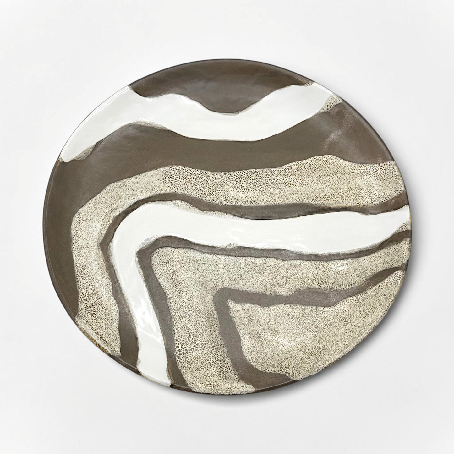 Handmade Brown and White Porcelain Platter