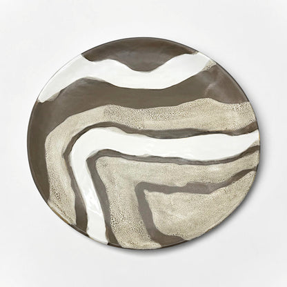 Handmade Brown and White Porcelain Platter