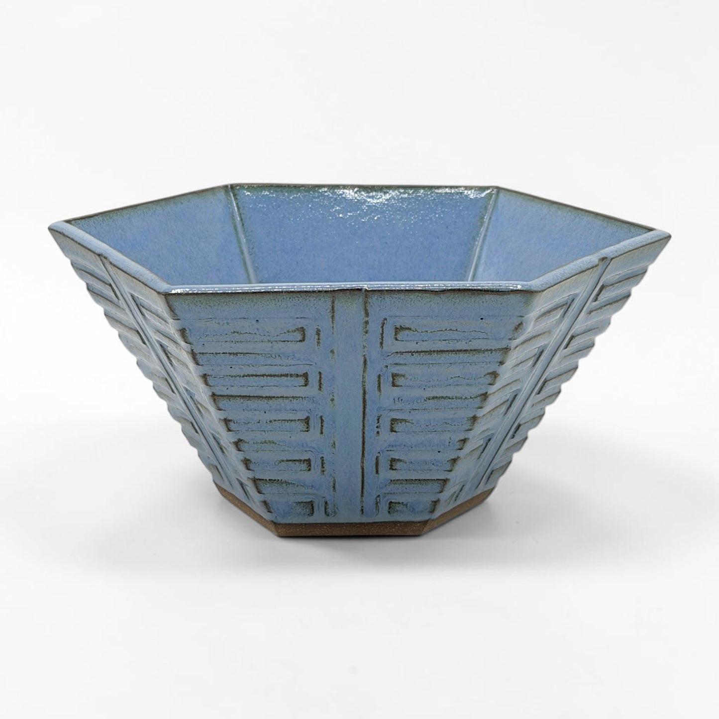 Hexagonal Light Blue Stoneware Bowl