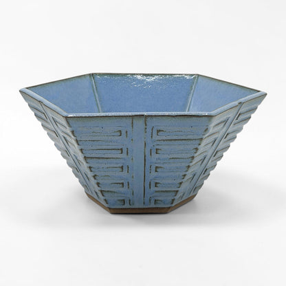 Hexagonal Light Blue Stoneware Bowl