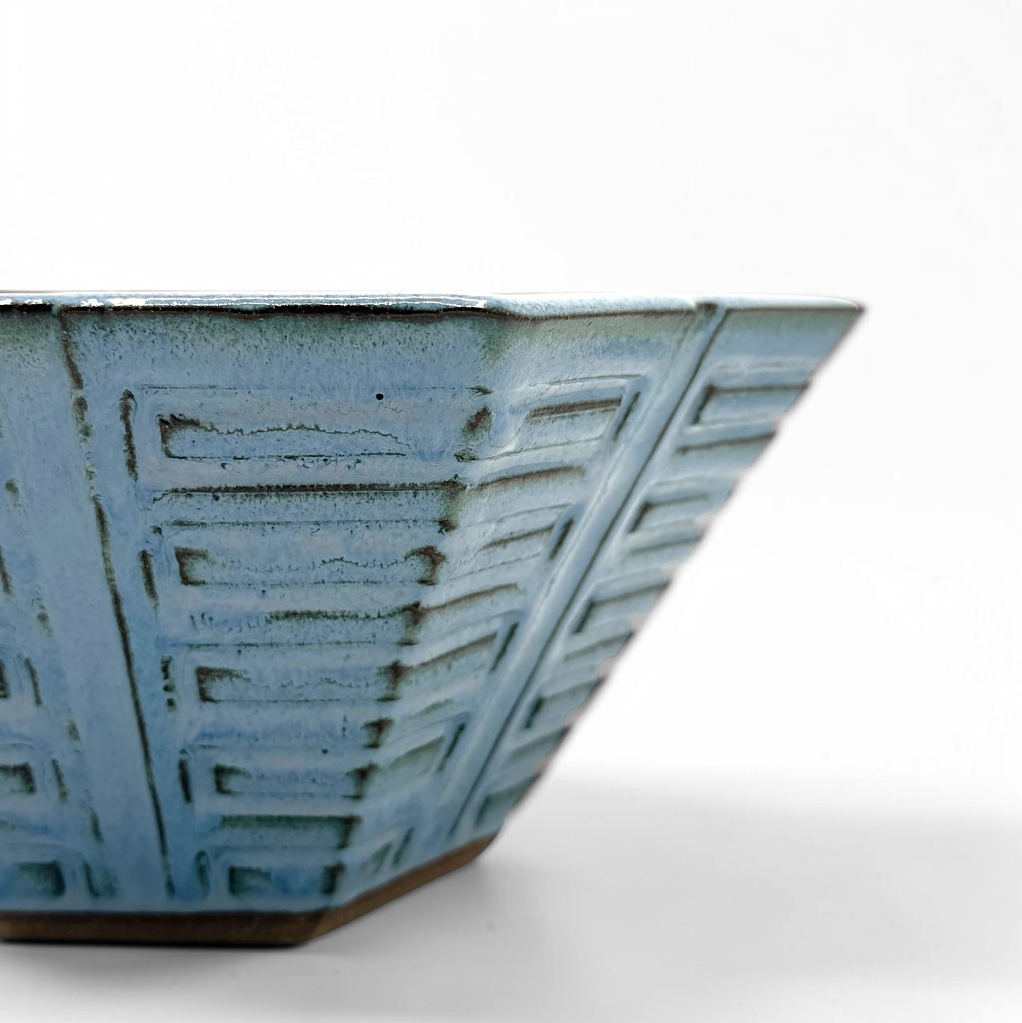 Hexagonal Light Blue Stoneware Bowl