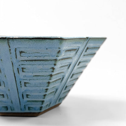 Hexagonal Light Blue Stoneware Bowl