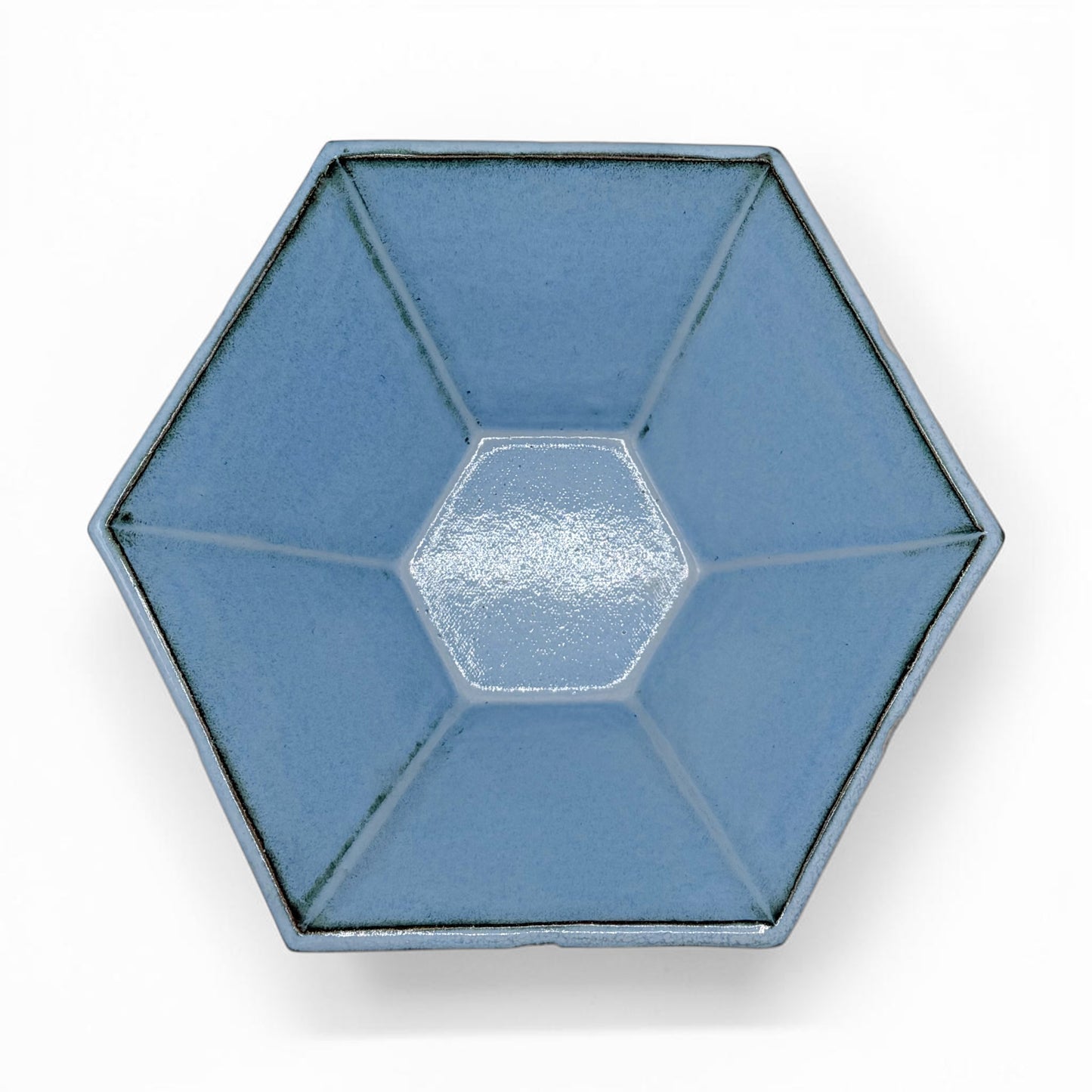 Hexagonal Light Blue Stoneware Bowl