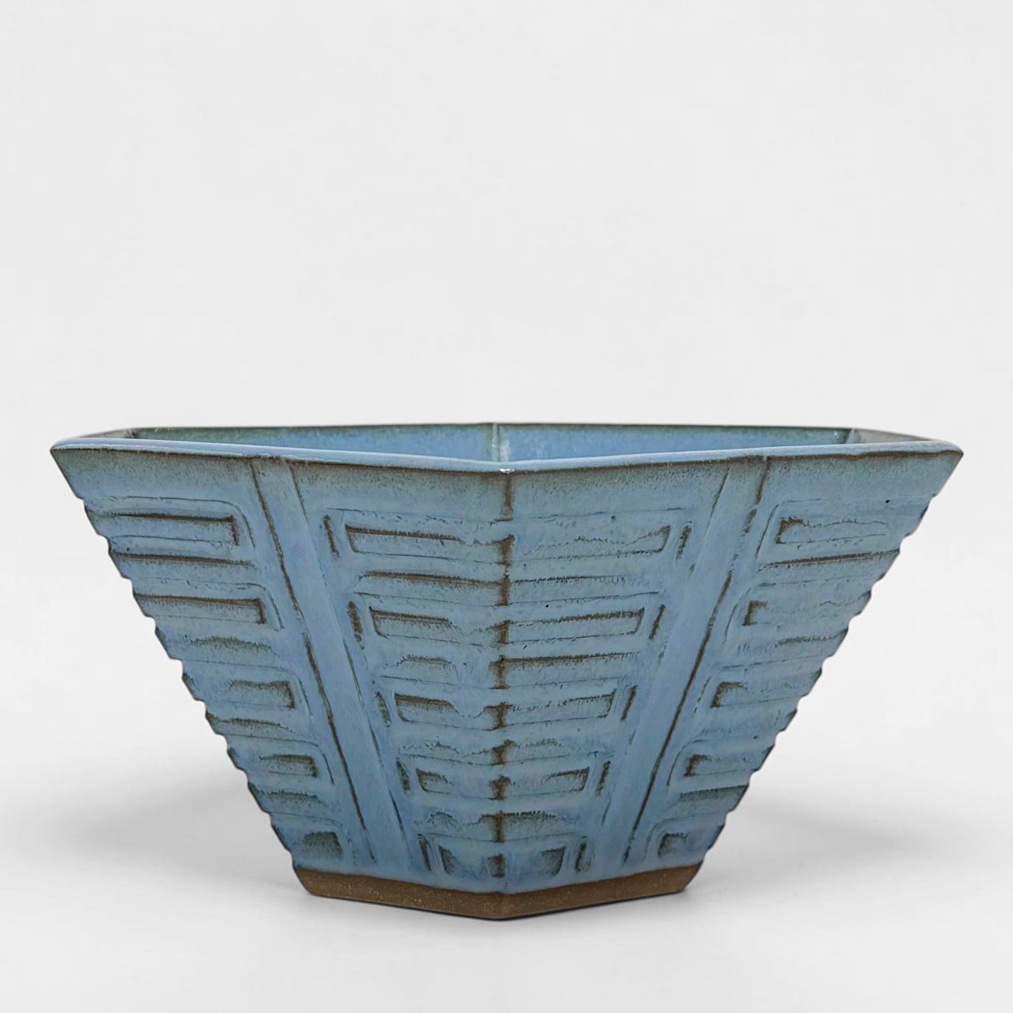 Hexagonal Light Blue Stoneware Bowl