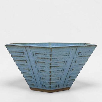 Hexagonal Light Blue Stoneware Bowl