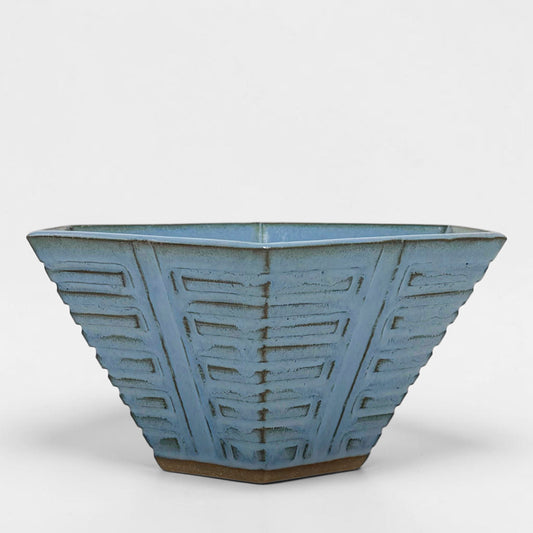 Hexagonal Light Blue Stoneware Bowl