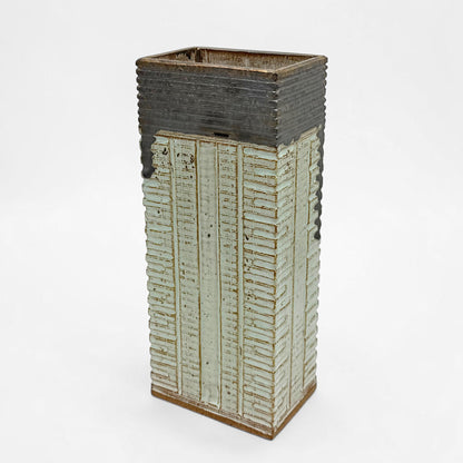Pale Green and Bronze Stoneware Vase