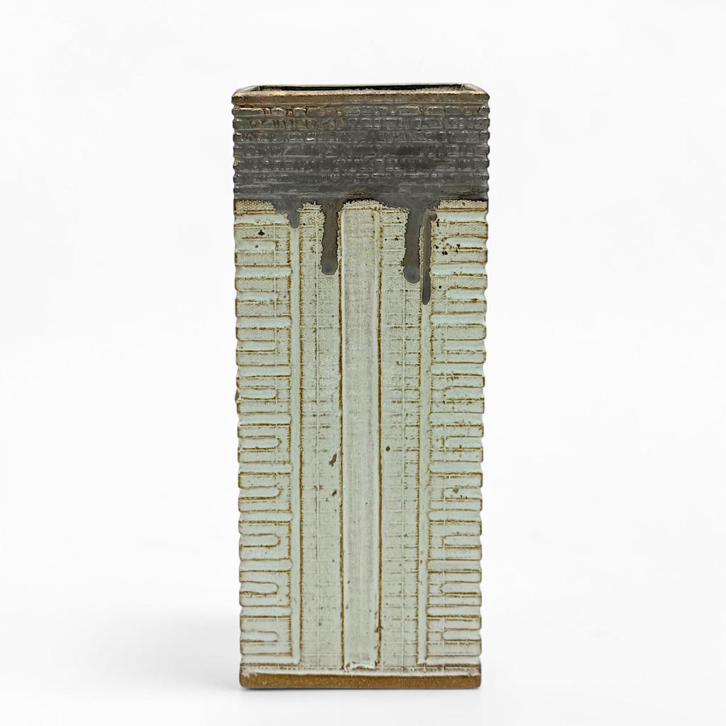 Pale Green and Bronze Stoneware Vase
