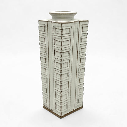 Matte Gray Tapered Stoneware Vase