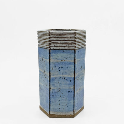 Blue and White Hexagonal Vase