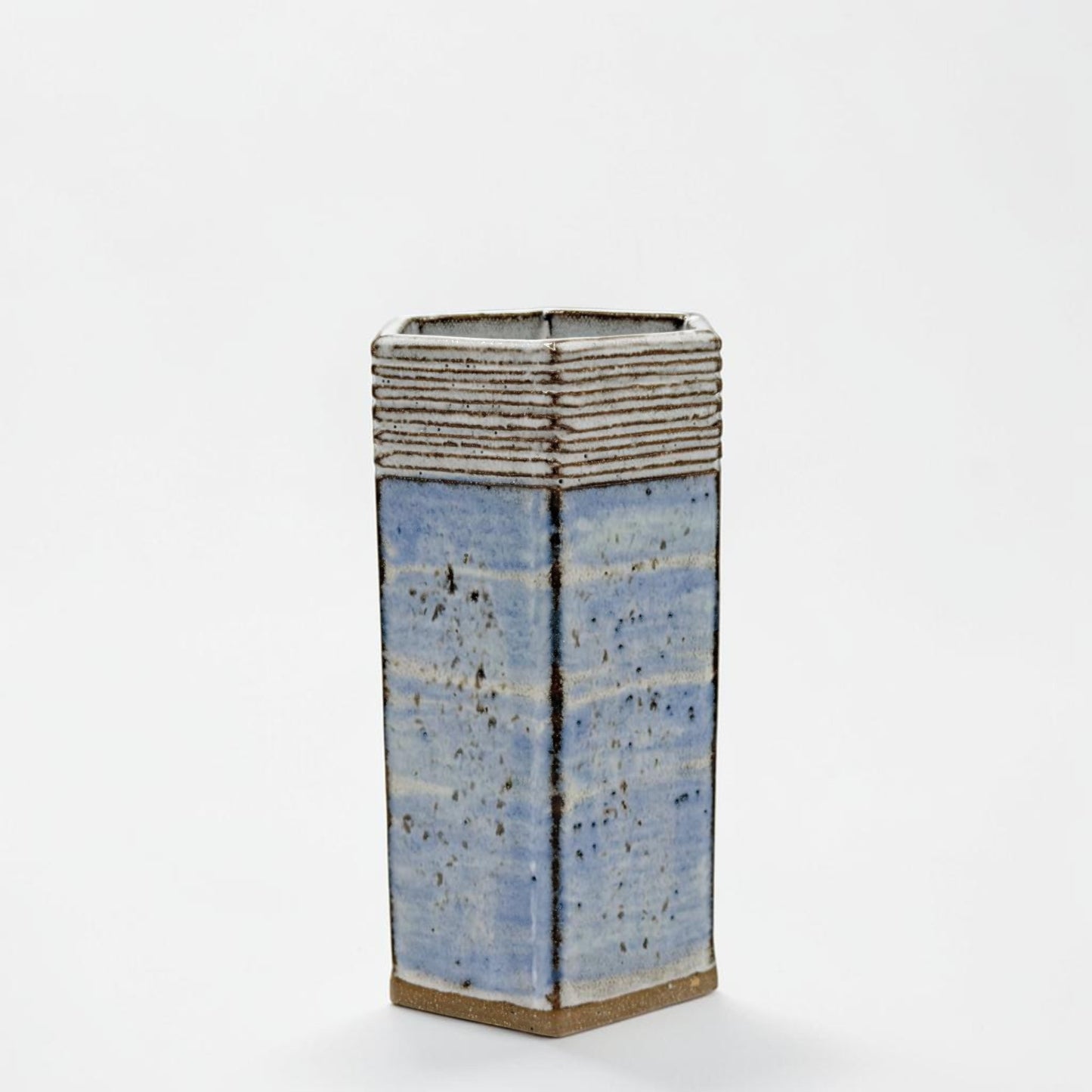 Blue and White Hexagonal Vase