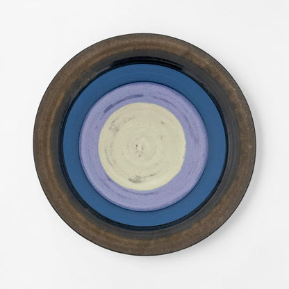 Bronze and Blue Striped Stoneware Bowl