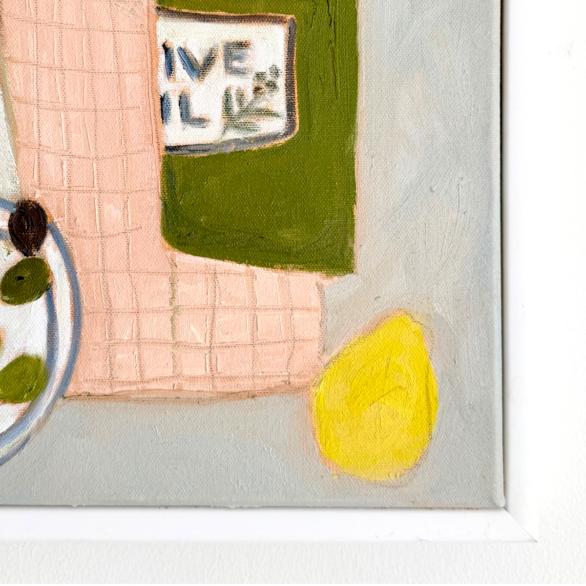 Still Life Painting of Olives and Lemons
