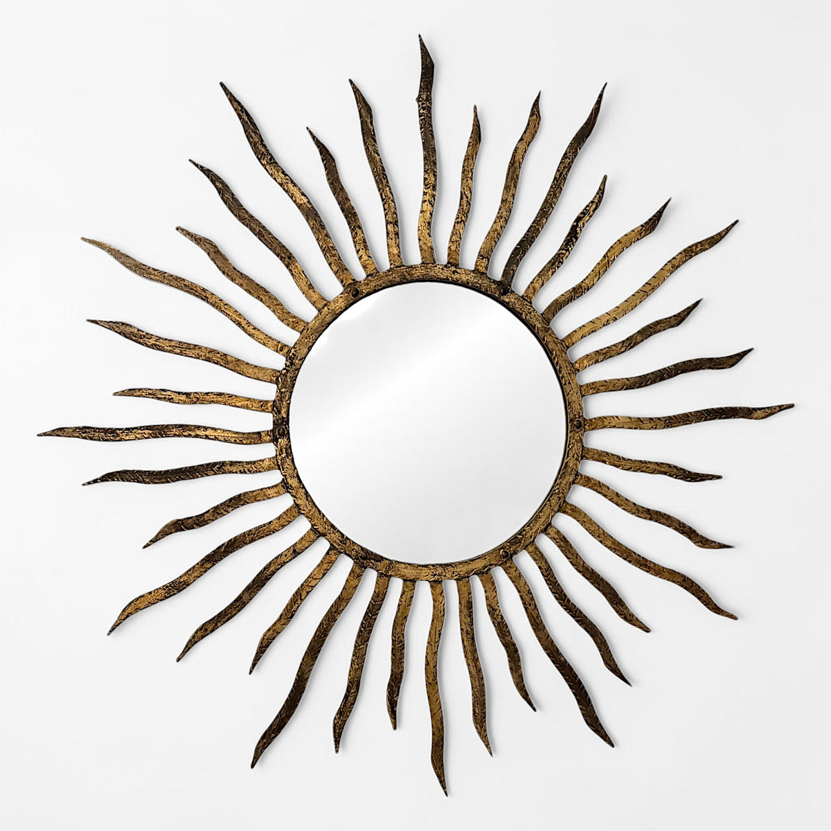 Vintage Spanish Gilt Iron Sun Ray Mirror