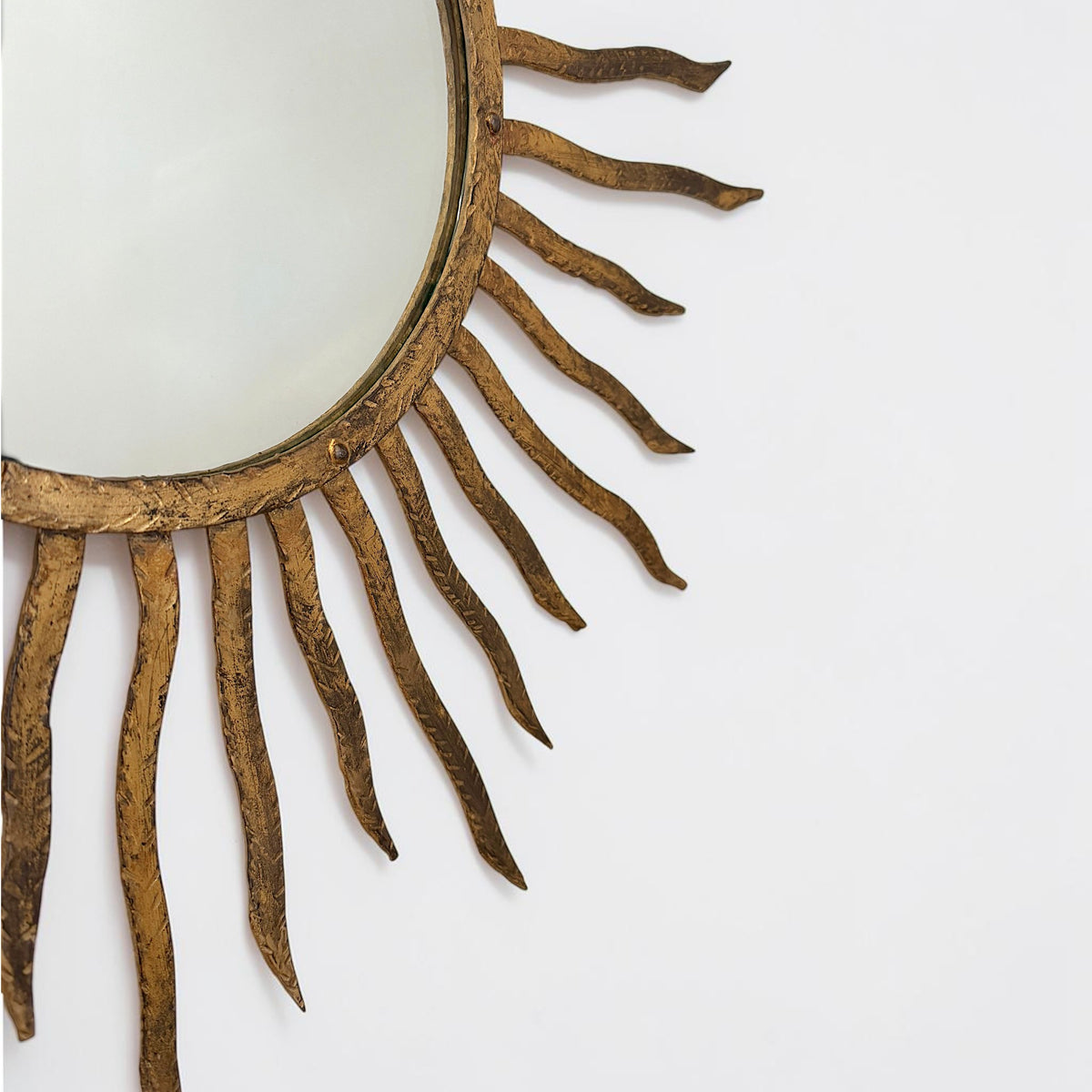 Vintage Spanish Gilt Iron Sun Ray Mirror