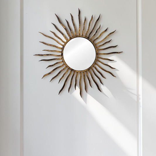Vintage Spanish Gilt Iron Sun Ray Mirror